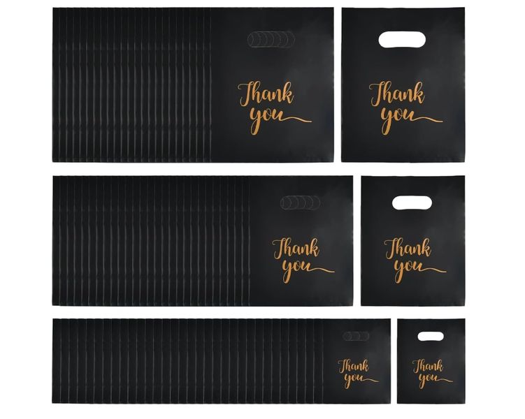 Thank You Bags for Small Business, Merchandise Bags 3 Sizes Shopping Bags