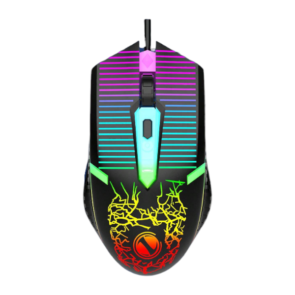 V2 - LED Lighting Wired Gaming Mouse With Tactile Feedback - Black