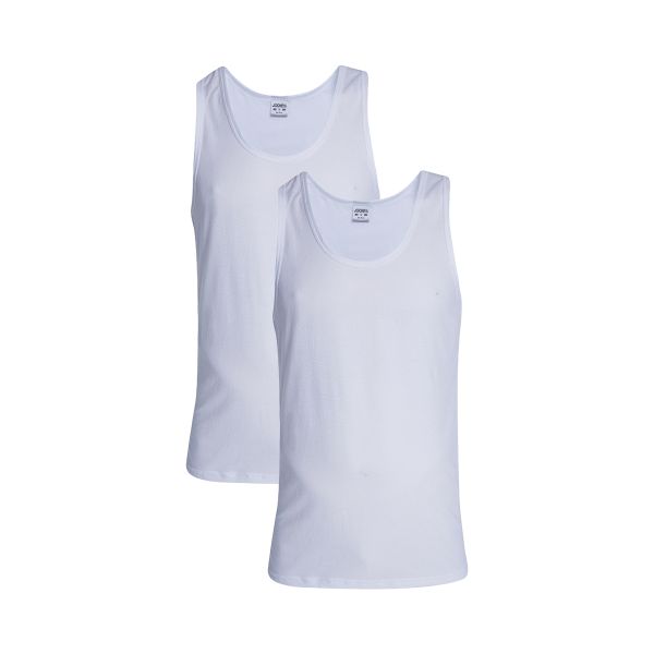 Jockey Men's 100% Cotton Athletic Breathable 2 Pack Vests - White