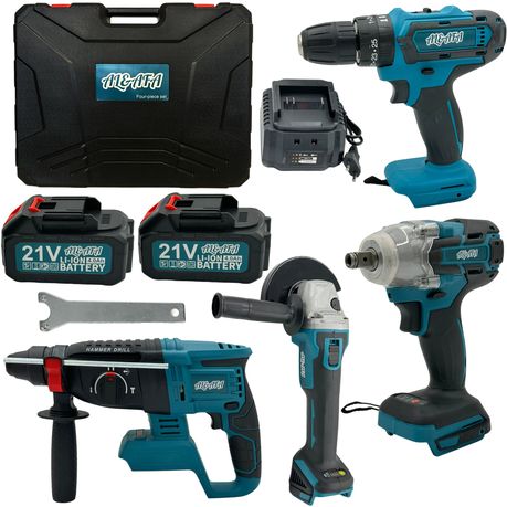 Al&Afa 4 Piece Cordless Brushless Power Tool Set With 2 Batteries