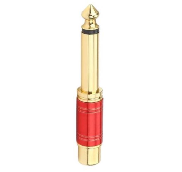 6.35mm Mono Male to RCA Female Adaptor Pro-Gold Red