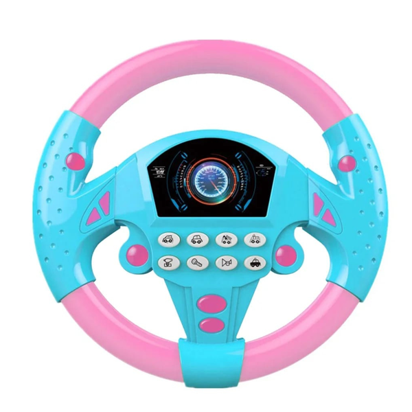 Kids Electronic Toy Steering Wheel - 360 Rotation with Suction Cup Base