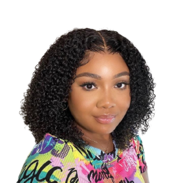 Kinky Brazilian Hair Wig, Curly 4x1 Part Wig.