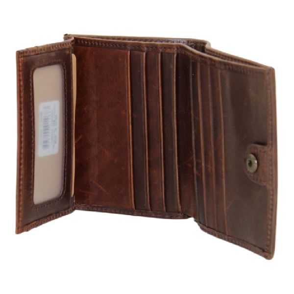 Men's Genuine Leather Bi-fold Wallet for 11 Cards