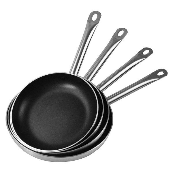 4 Piece - Nonstick Frying Pan Set with Stainless Steel Handles