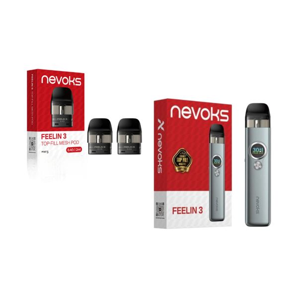 Nevoks Feelin 3 Pod System MMF Combo Kit (Pods &amp; Device) - Lunar Grey