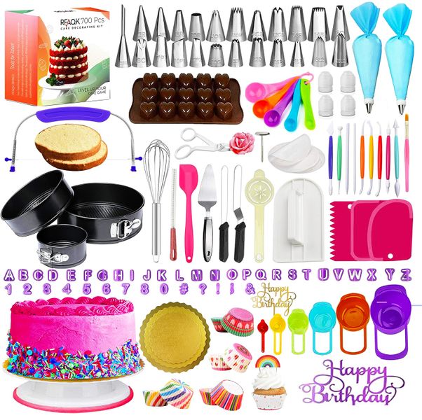 700 Pieces Of Cake Decoration Supplies Kit Baking Tools Spatulas Set