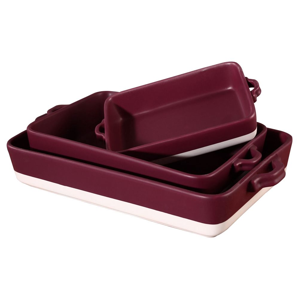 Nonstick, Stackable Bakeware Ceramic Casserole Dish 3 Piece Shop