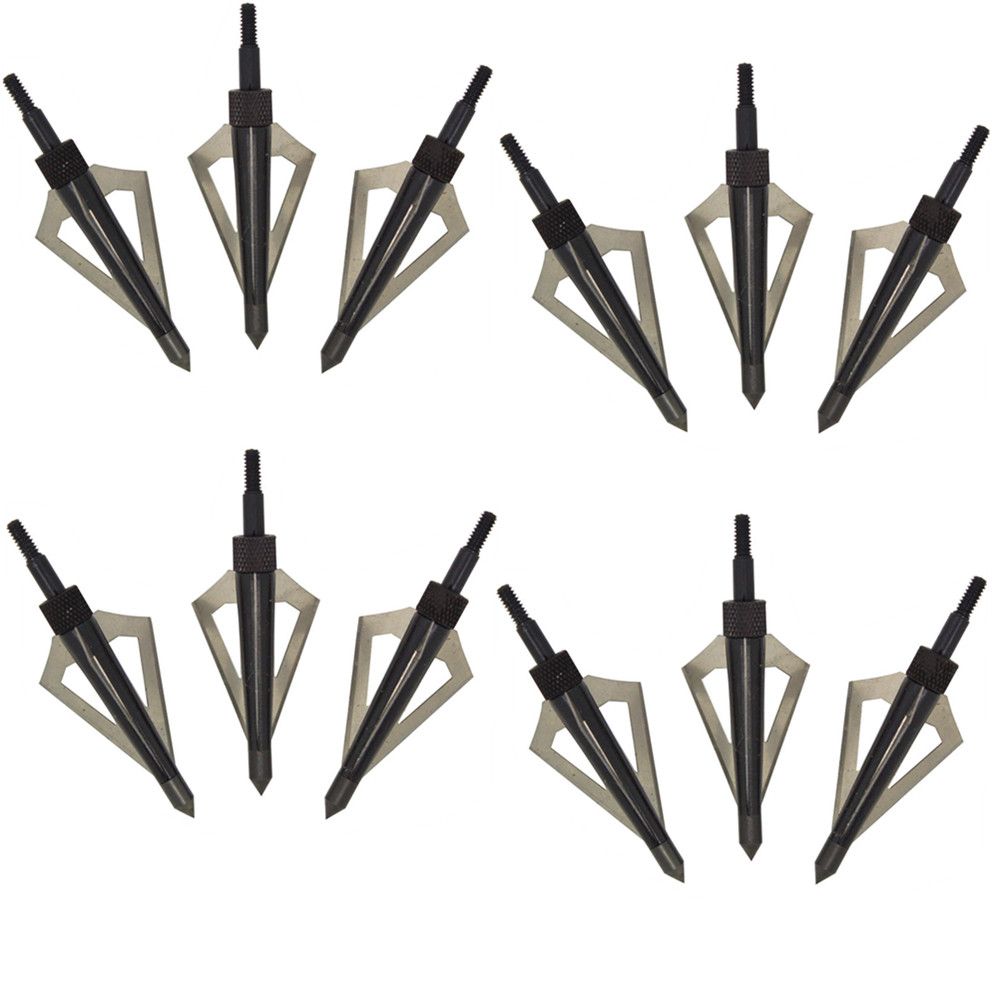12 Broadheads Arrow Heads 3 Blade Archery Hunting Broadheads Shop