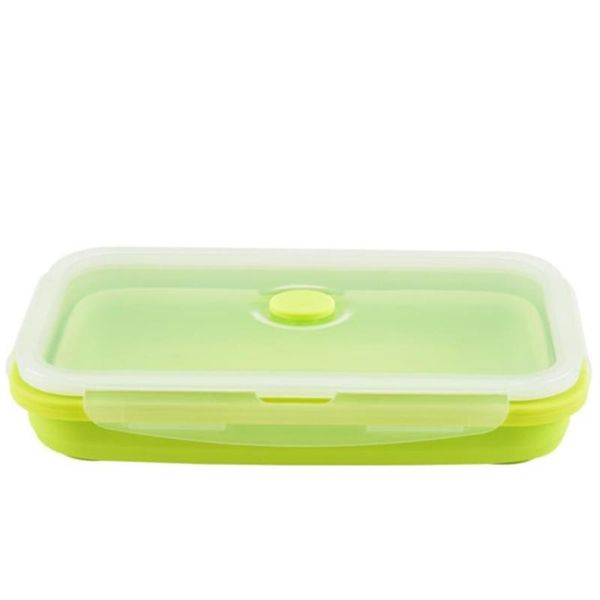 500ml Folding Silicone Lunch Box Portable Microwave Container Home Kitchen