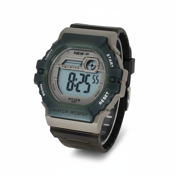 Kids Digital Watch 660T Green And Brown With A Green Strap