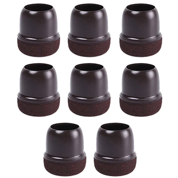 8-Piece Anti-slip Round Felt Bottom Furniture Foot Protector Pads - Coffee