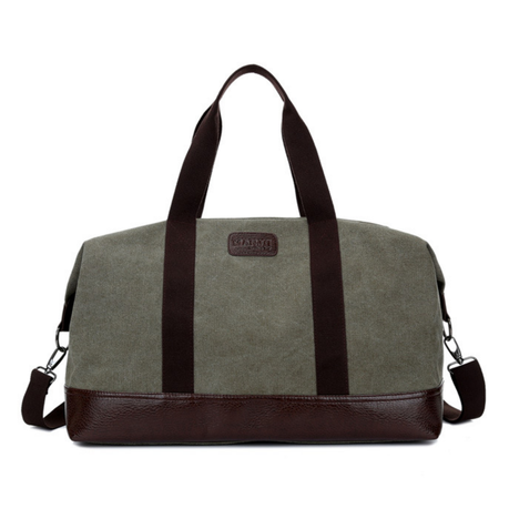 Classic Weekender Overnight Duffel Bag Canvas Leather Carry on Travel Tote Image