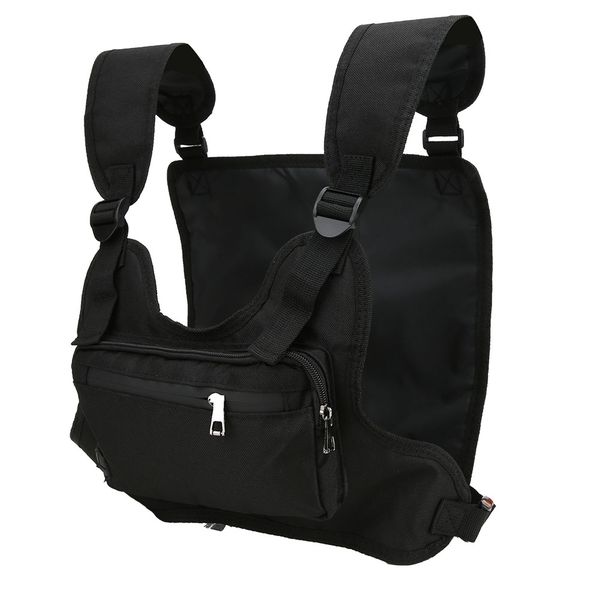 Multifunction Running Chest Backpack Fitness Vest Black