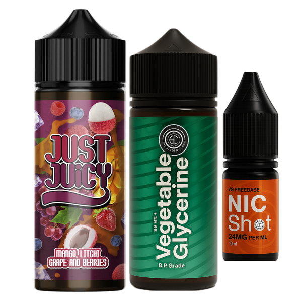 The Hidden Cloud Just Juicy Mango Litchi Grape and Berries 2mg 120ml Longfill Kit