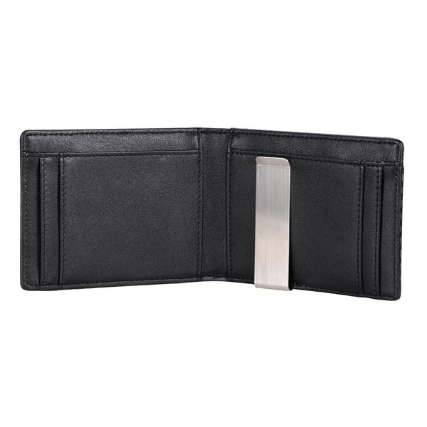 Carbon Fiber Card Holder RFID Blocking Wallet with Money Clip-Brown