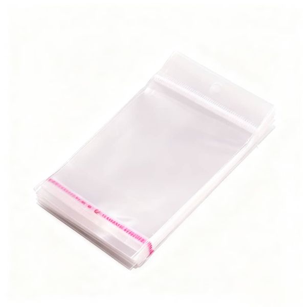 Self Adhesive Clear Plastic Poly Bags A7: 80 x (110 +30) MM X 100PCS