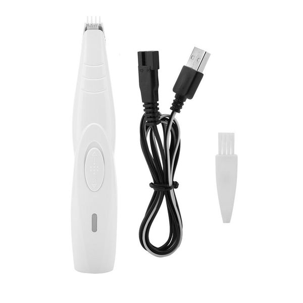Electric Pet Hair Trimmer for Dog Cat Paw Face Ear White USB Rechargeable