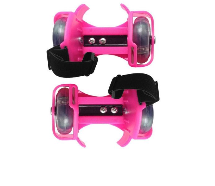 Flash Scooter Whirlwind Pulley Heel Wheels Skating Shoes-Pink