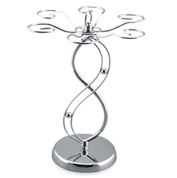 Kitro Silver Metal Freestanding Tabletop Wine Glass Holder 26.5 x 35 cm