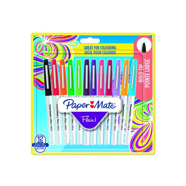 PAPER MATE Flair Bold 1.0mm 12 Assorted Markers