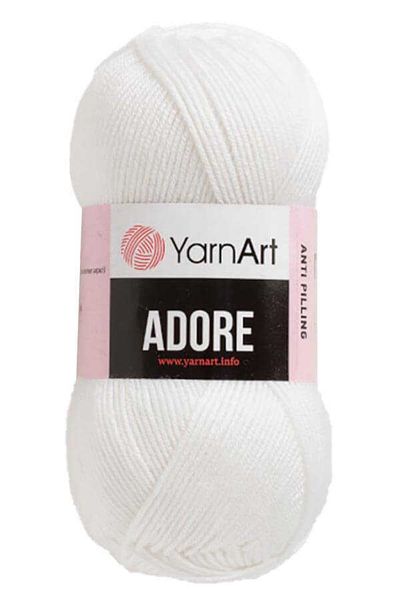 YarnArt Adore 100g Pack of 5 - White - 330