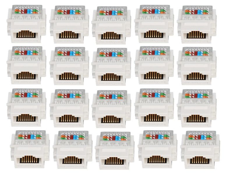 Zatech Wall plug socket CAT6 keystone jack (Pack of 20)