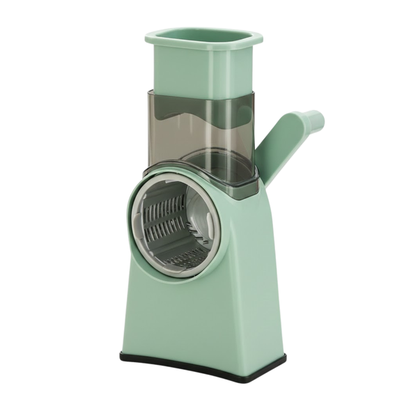 3-in-1 Rotary Vegetable Cutter &amp; Slicer - Manual Hand-Crank Grater