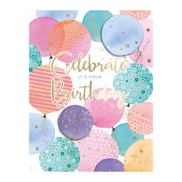 Gigantic Card - Celebrate, It's your Birthday - Balloons
