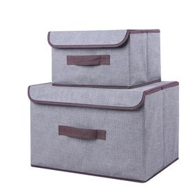 2 Pack Folding Non-Woven Storage Box with Handles Home Organizer with Lids, Shop Today. Get it Tomorrow!