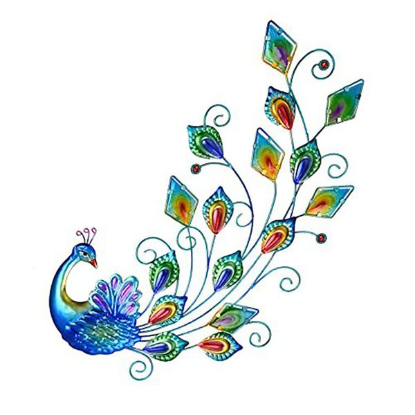 Metal Peacock Wall Art Bird Wall Hanging Decor Garden Patio Yard Decoration