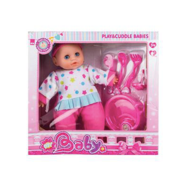 Baby- Baby Doll With Feeding Accessories x1