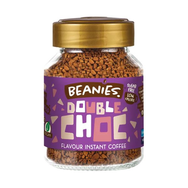 Beanies Flavoured Instant Coffee Double Chocolate Glass Jar 50g