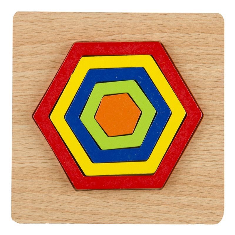 Geometric Puzzles Early Multicolored Toy Shape Hexagon | Buy Online in ...