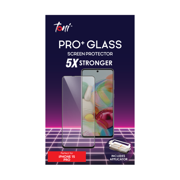 Toni Pro+ Glass Apple iPhone 15 Pro Screen Protector with Applicator