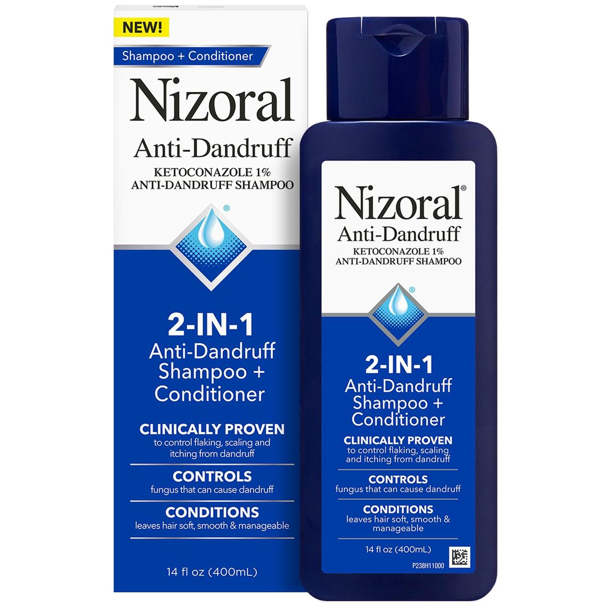 Nizoral 2in1 Anti-Dandruff Shampoo & Conditioner with 1% Ketoconazole - 400ml