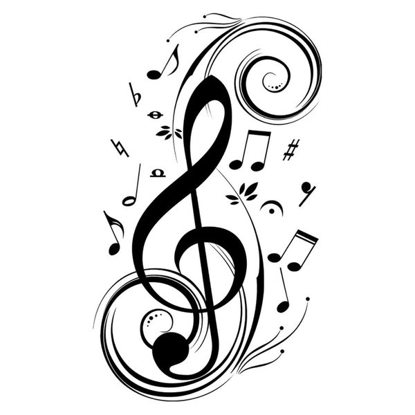 Beat Note music wall art stickers , black 77x45cm