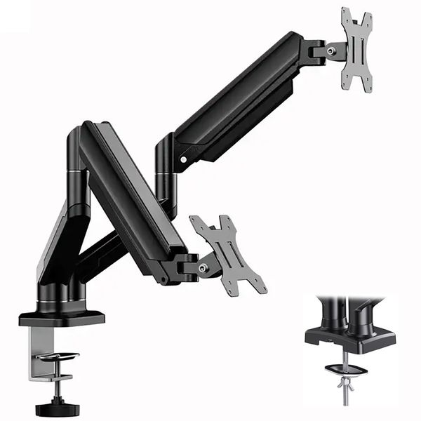 Dual Monitor Arm Mount 32" - No Drooping Full Motion Adjustable Stand