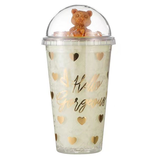 Hello Gorgeous Bear Crusher Cup Double Wall BPA Free Travel Mug with Straw