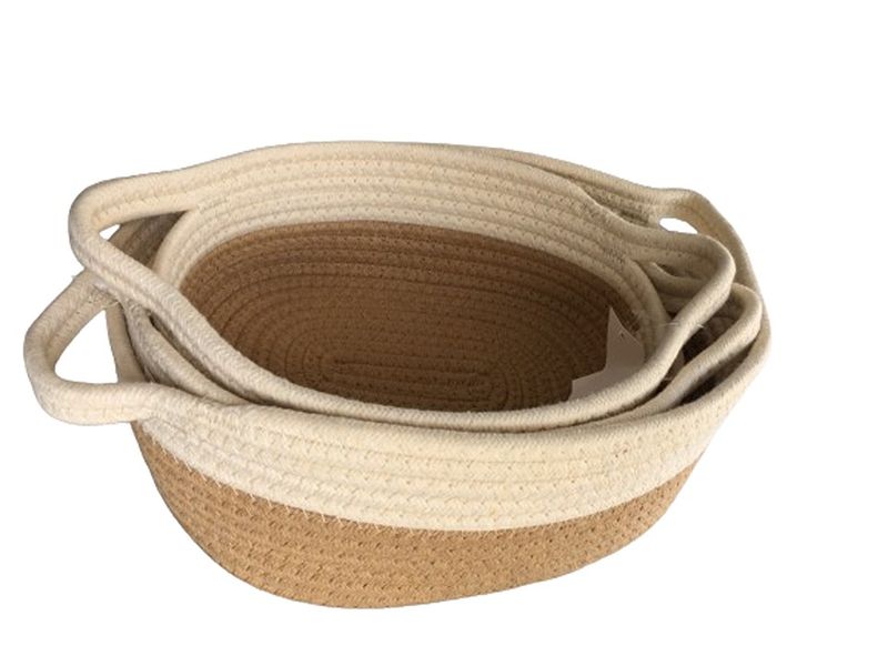 3 Piece Jute Bread/ Fruit/Food Basket Set