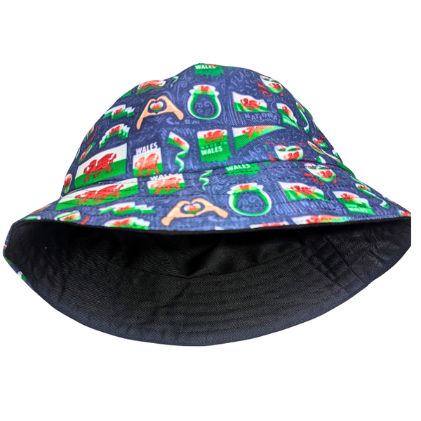 Navy Wales Flag of Flags Reversible Bucket hat