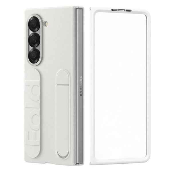 White Strap Phone Case &amp; Screen Cover Compatible with Samsung Z Fold 5
