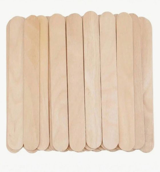 100 Pack Large Wide Wax Sticks, Wood Wax Spatula Applicator