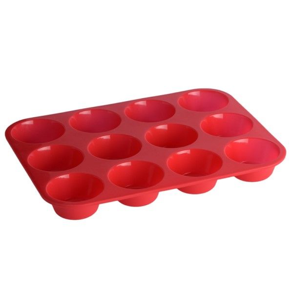 12 Cup Silicone Muffin Tray -Cupcake Baking Pan