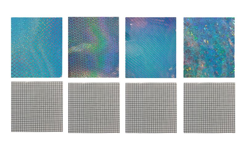 Vivid Colours Holographic Semi Clear Sticker Vinyl Perm 4pc+4pc 30x30cm