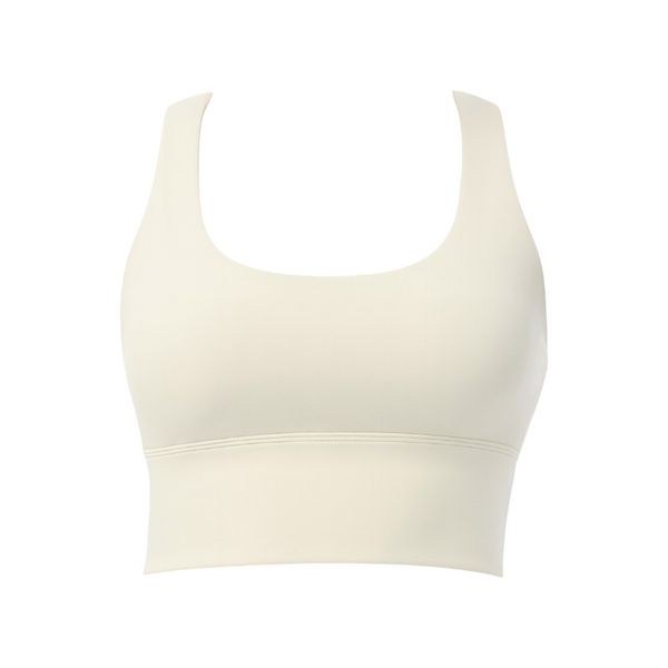 Women's Striped Shockproof Back Yoga Vest - Apricot