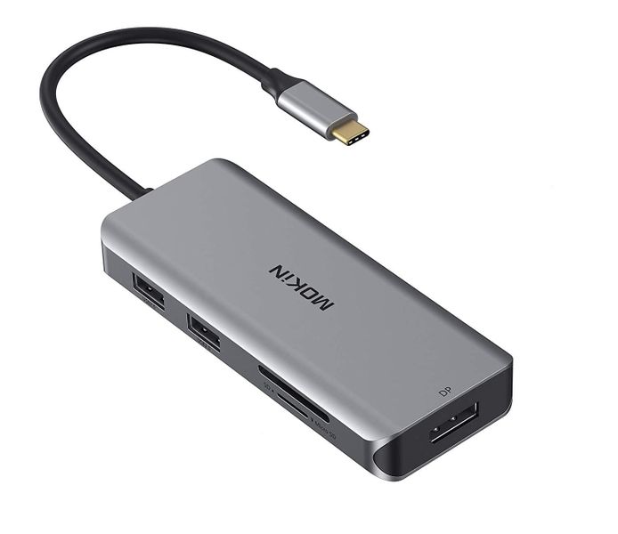 Thunderbolt 3 USB C - Dual HDMI DisplayPort SD/TF/Micro SD Adapter, 9 IN 1