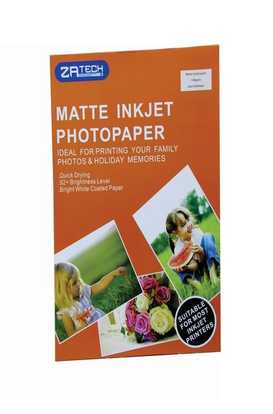 ZATECH Quick Dry High Matte Inkjet Photo Paper 108GMS (A4X100sheet)