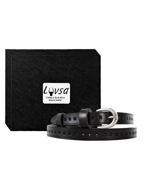 Luvsa LS2022B Women’s Genuine Leather Belt with Heart Design with Box