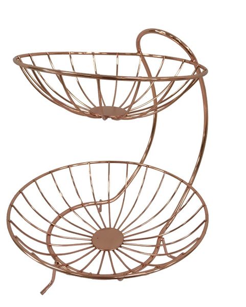 Continental Homeware Rose Gold Double Tier Fruit Basket